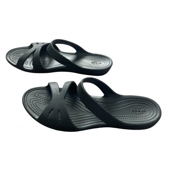 Crocs Kelli Black Strappy Sandals Lightweight Slip-On size 9 - Picture 2 of 7